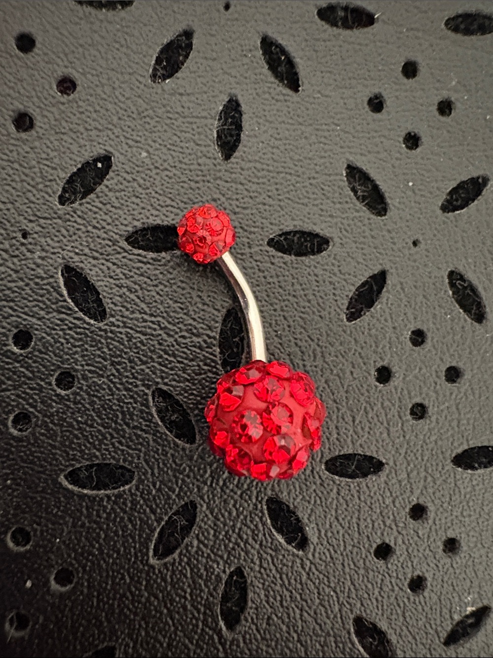Red Crystal Belly Button Ring - Women Jewelry